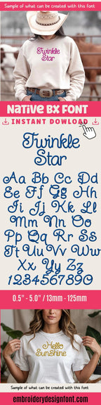 Native BX Embroidery Font, Coastal Hug BX, 13mm-125mm Scalable Pro