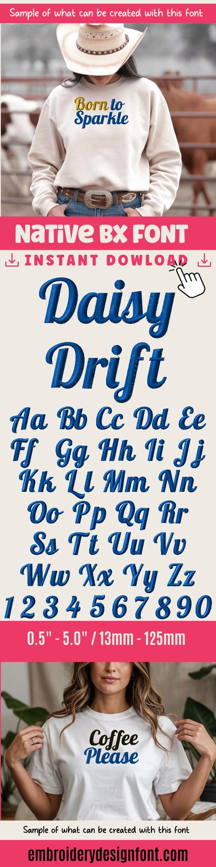 Native BX Font, Coastal Hug Embroidery Alphabet, Editable 13-125mm!