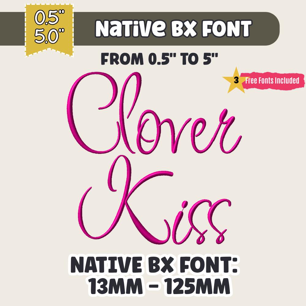 native BX embroidery font, Coastal Hug13-125mm EditableEmbrilliance