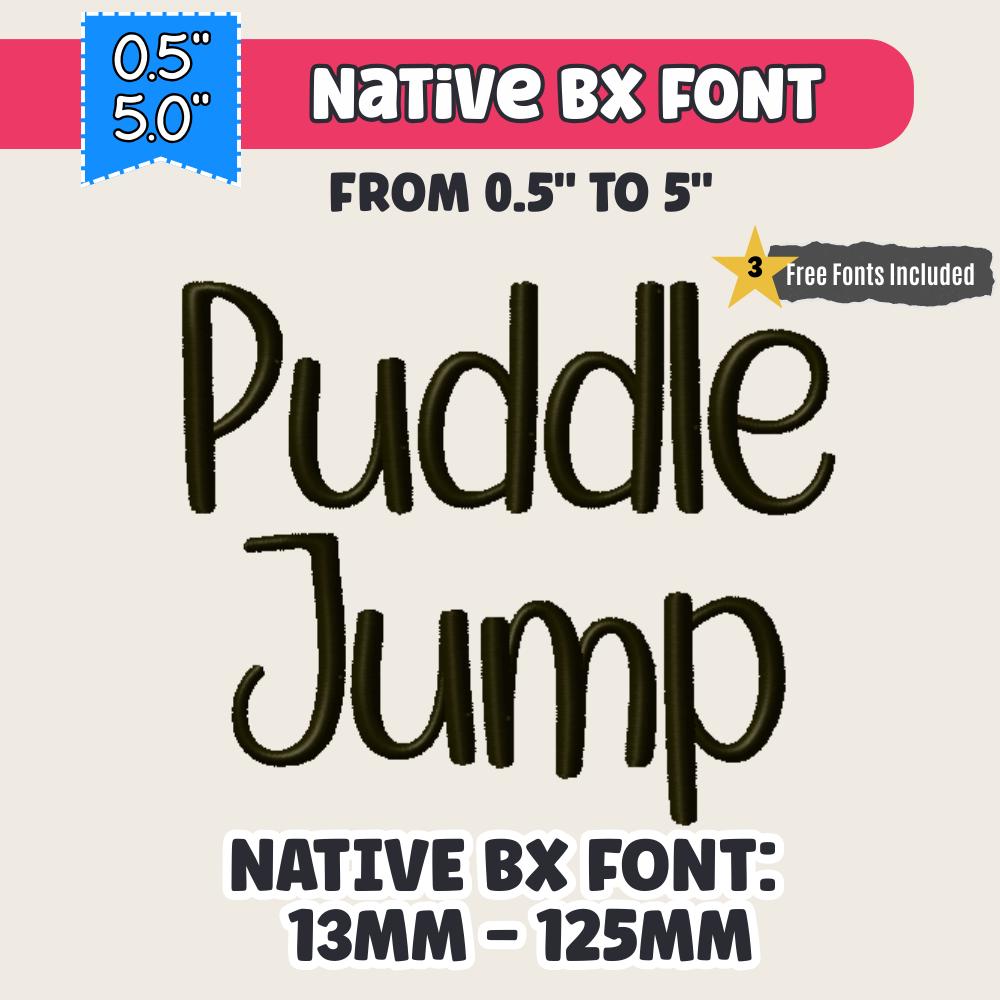 BX Embroidery Font' Puddle Jump Native Embrilliance BX 13-125mmUS