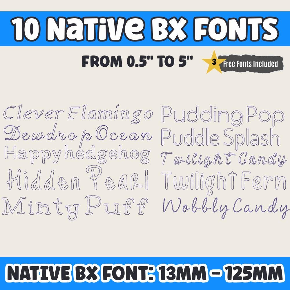 BX embroidery font', Embrilliance Native BX 10Character VintageSet