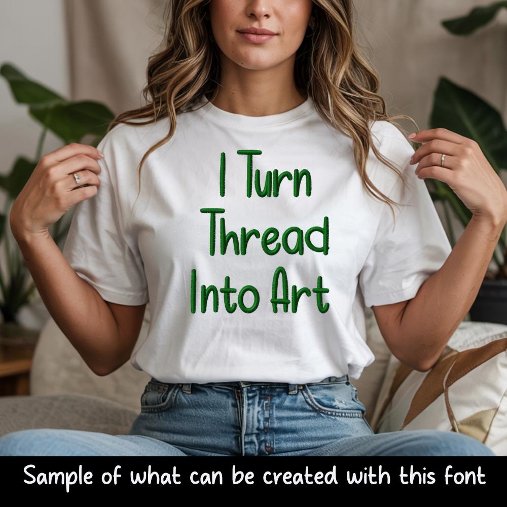 BX Embroidery Font, Coastal Hug Script Alphabet, Resize 13mm–125mm