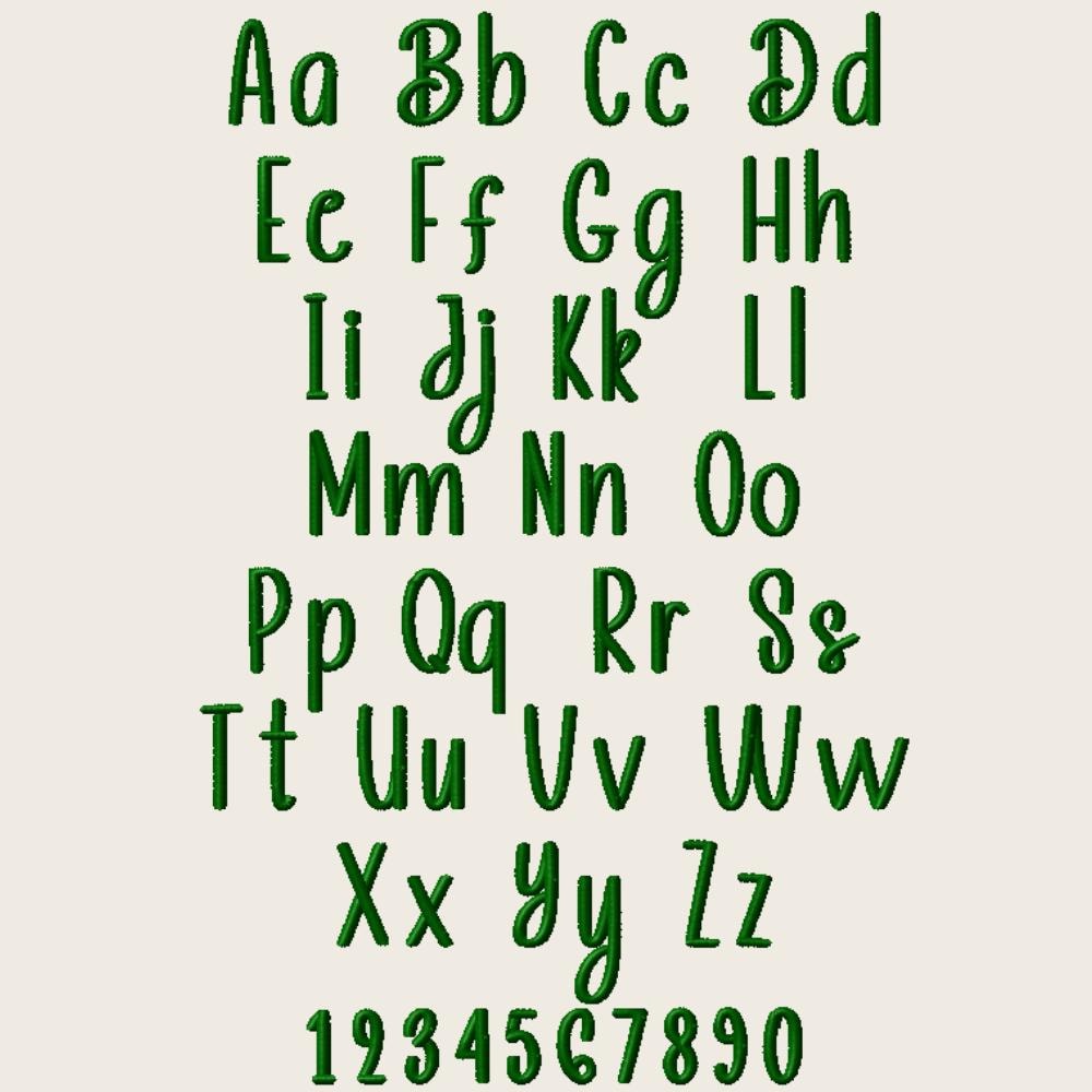 BX Embroidery Font' Coastal Hug Native BX For Embrilliance 13-125mm