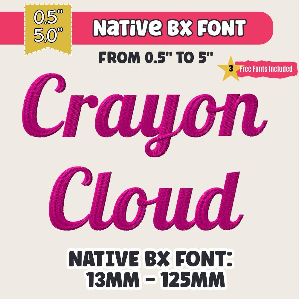 BX Embroidery Font, Coastal Hug Native BX Font for Embrilliance App