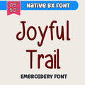 Bx Embroidery Font, Coastal Hug Script Alphabet, 13mm-125mm Native