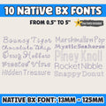 BX embroidery font', 10-Font Set, Native BX, Embrilliance Ready