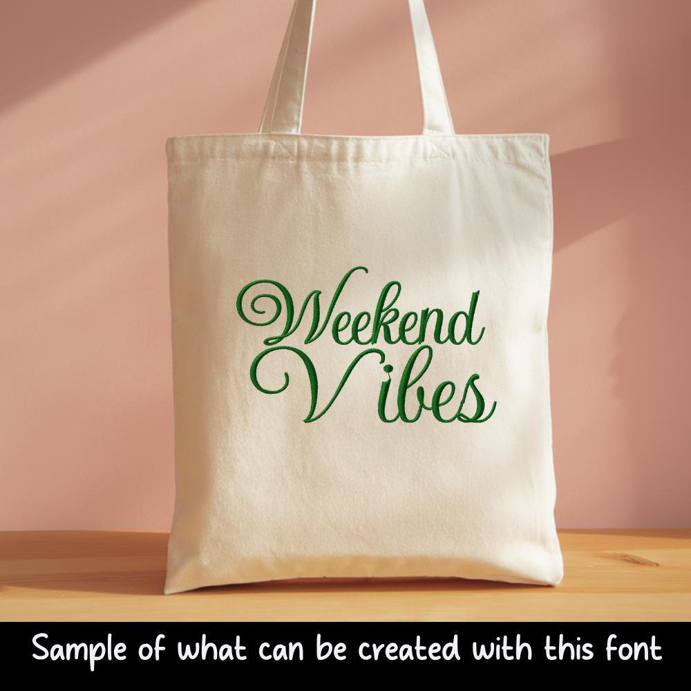 BX Embroidery Font Coastal Hug, Native BX 13mm-125mm Editable Pro