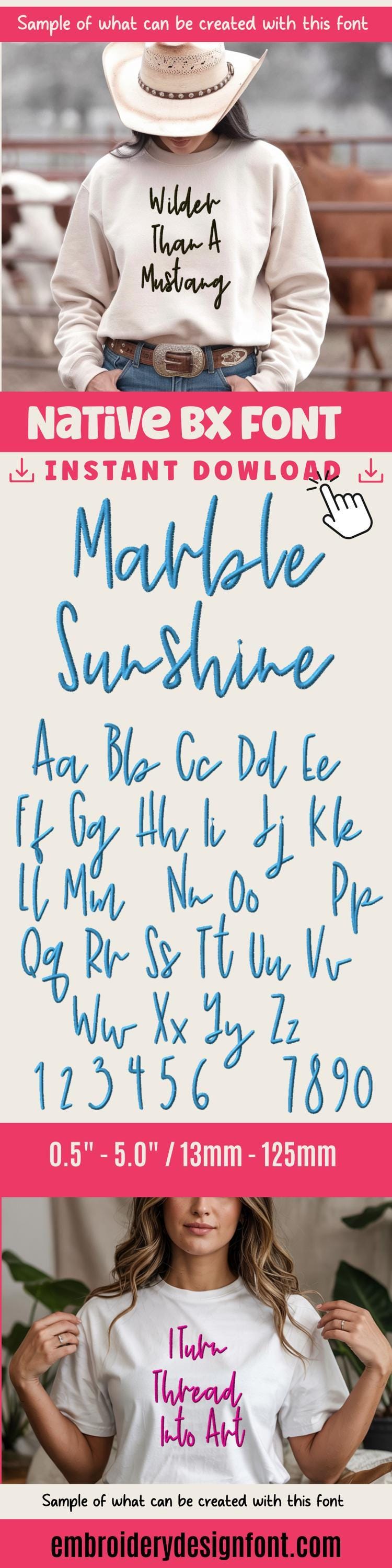 BX embroidery font' Coastal Hug BX Font, 13mm-125mm Cursive Alphas