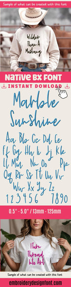 BX embroidery font' Coastal Hug BX Font, 13mm-125mm Cursive Alphas