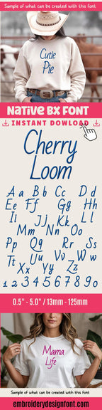 Native BX Embroidery Font Coastal Hug BX5, 13-125mm Editable Plus