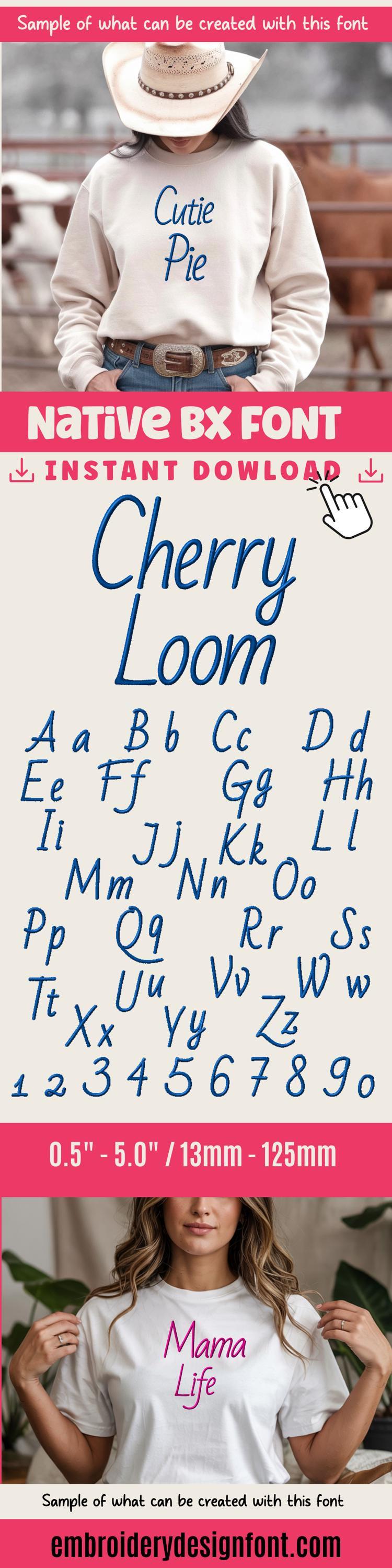 Native BX Embroidery Font Coastal Hug BX5, 13-125mm Editable Plus