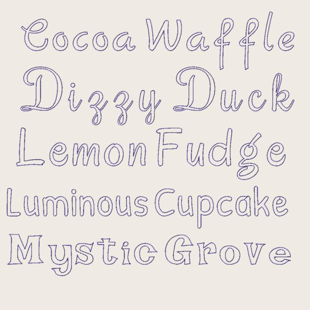 BX Embroidery Font, Coconut Drift Native Embrilliance Alphabetic