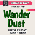 Native BX font, Coastal Hug Embroidery Font 13mm–125mm, Editable.