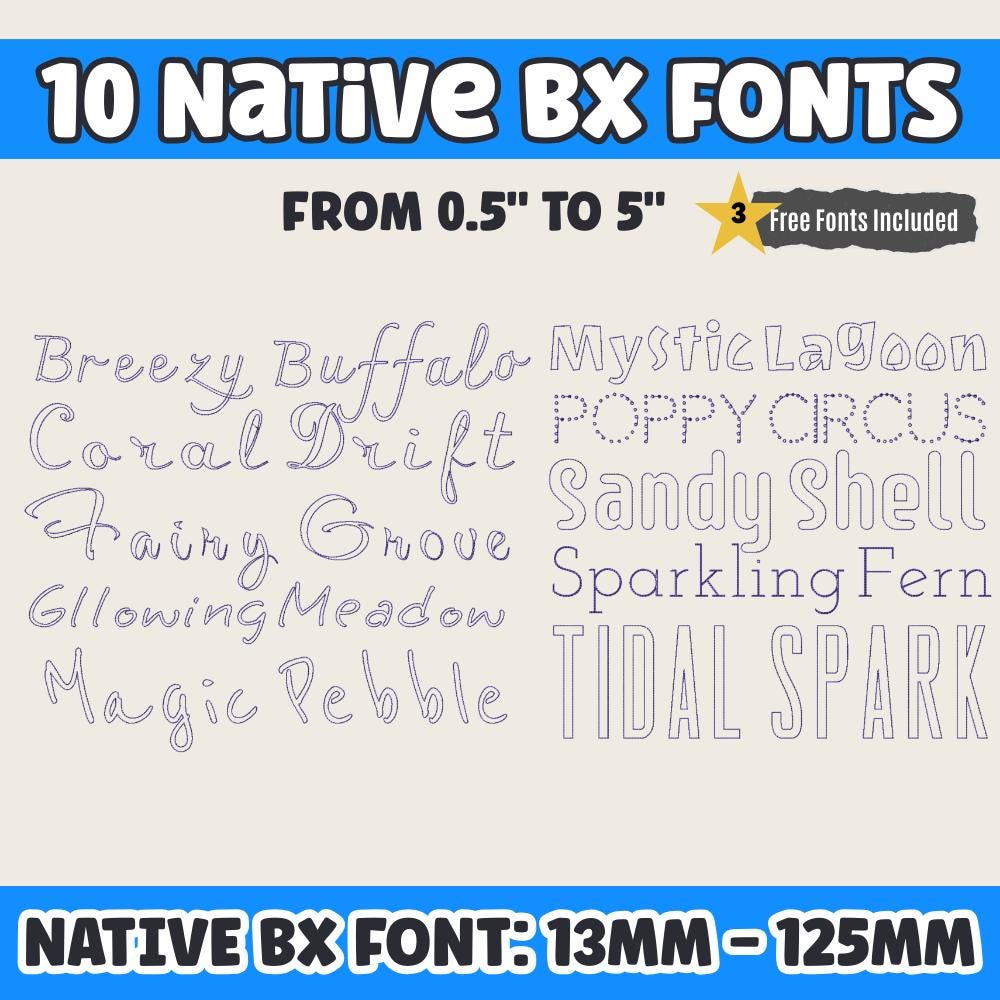 BX Embroidery Font, 10 Native BX Embrilliance Vintage Alphabet