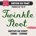 BX Embroidery Font, Coastal Hug Native BX, 13mm-125mm Editable Pro