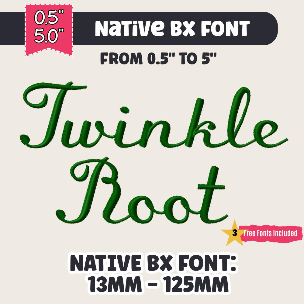 BX Embroidery Font, Coastal Hug Native BX, 13mm-125mm Editable Pro