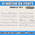 BX Embroidery Font', 10-Piece Embrilliance BX Native Alphabet Set