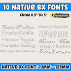 BX Embroidery Font', 10-Piece Embrilliance BX Native Alphabet Set