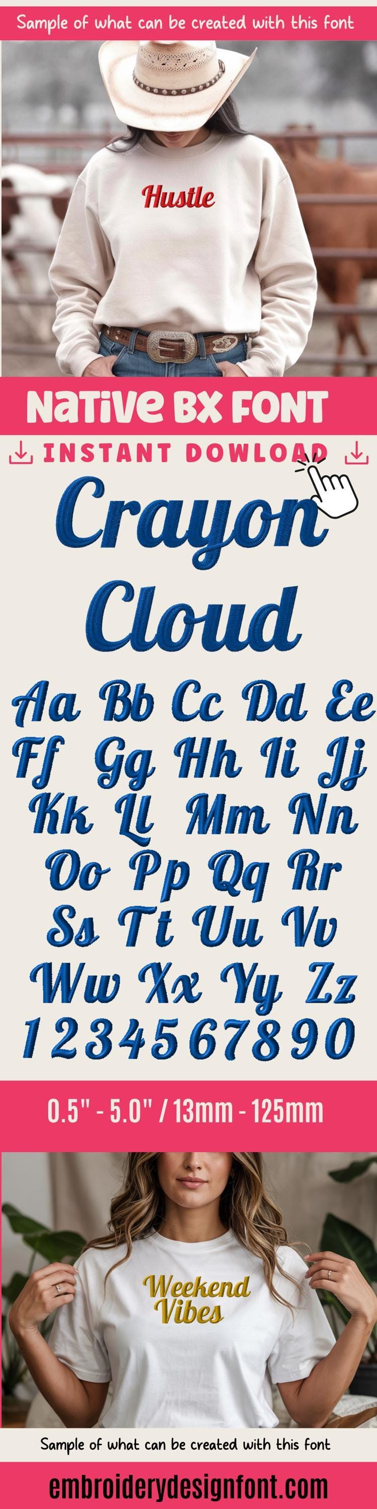 BX Embroidery Font, Coastal Hug Native BX Font for Embrilliance App