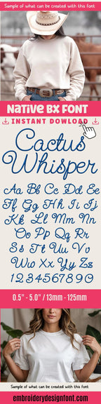 Native Bx Embroidery Font, Coastal Hug BX, 13-125mm Editable Plus!