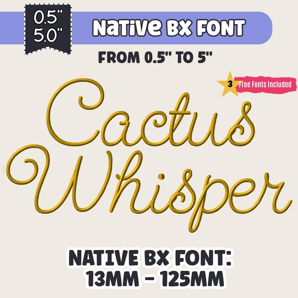 Native Bx Embroidery Font, Coastal Hug BX, 13-125mm Editable Plus!