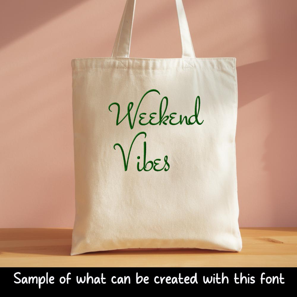 native BX embroidery font, Coastal Hug Resizable BX 13-125mm Edit!