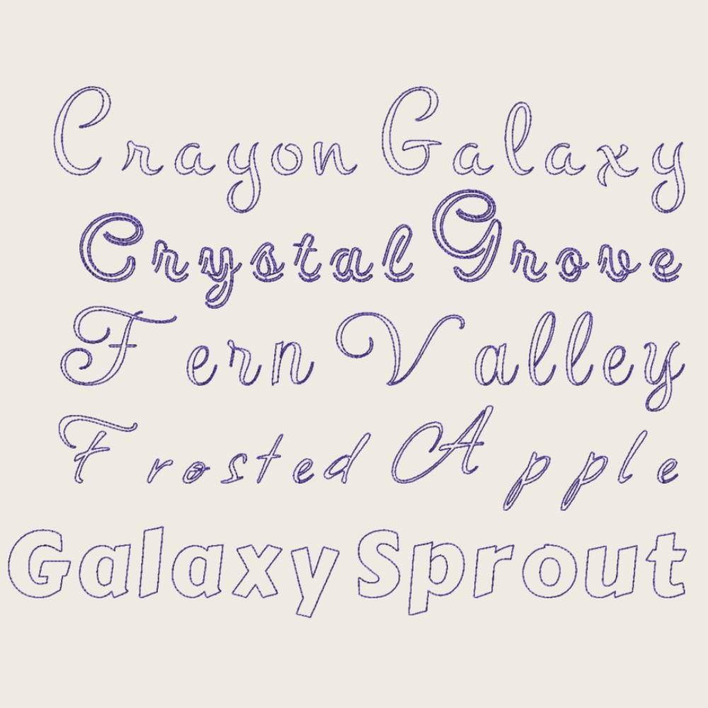 BX Embroidery Font' Native Embrilliance 10-Font Set, 13mm-125mm!