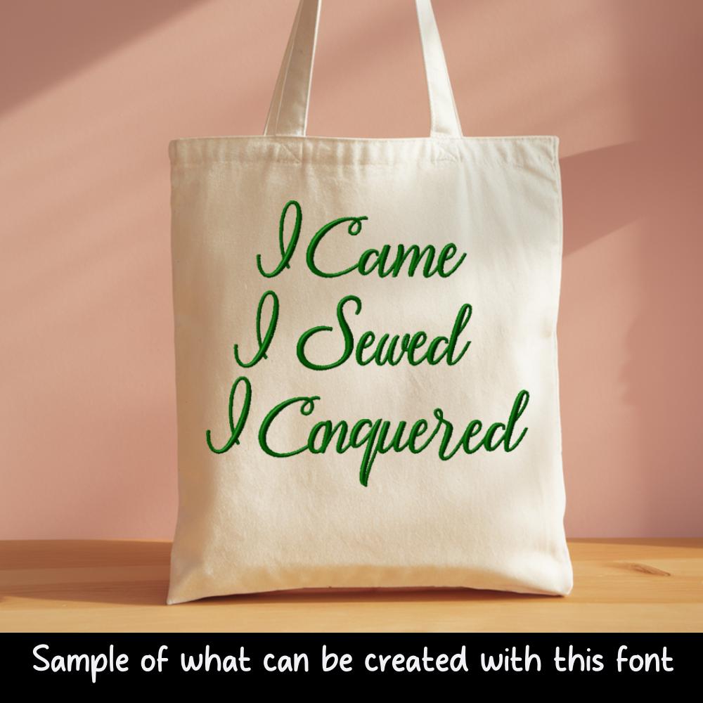 Bx Embroidery Font, Skinny Script Quiet Blossom Wedding 125mm Edit