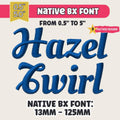 BX Embroidery Font Coastal Hug X, Native Embrilliance Ready 13-125mm