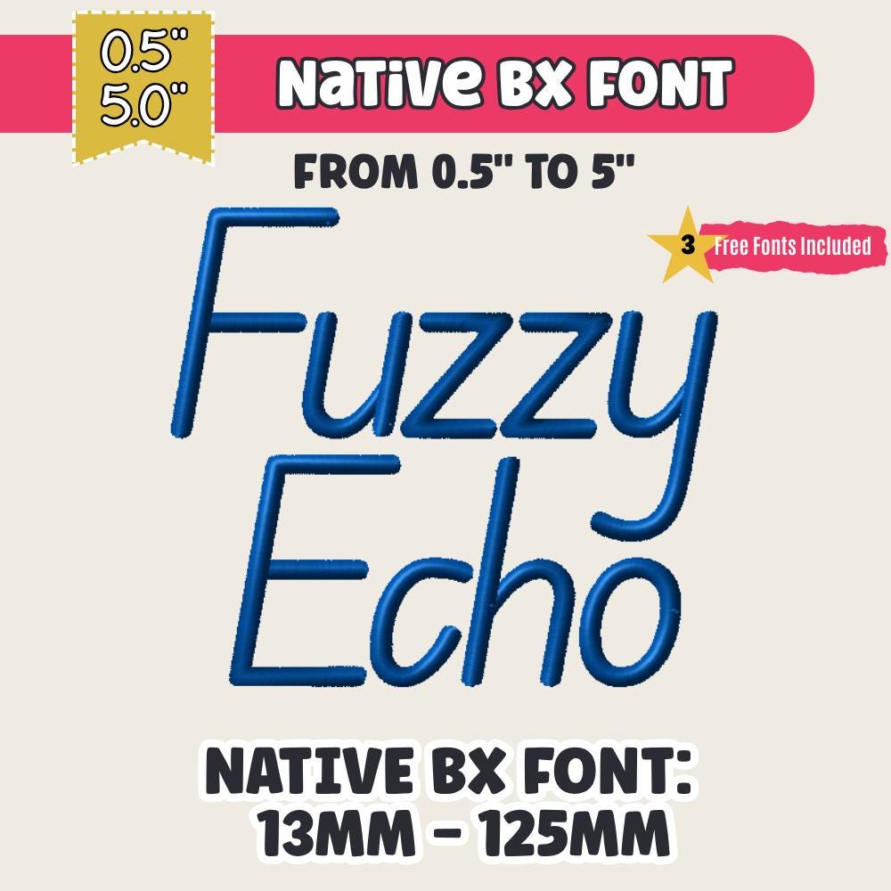Native Bx Embroidery Font, Coastal Hug BX, Object-Based 13-125mm.