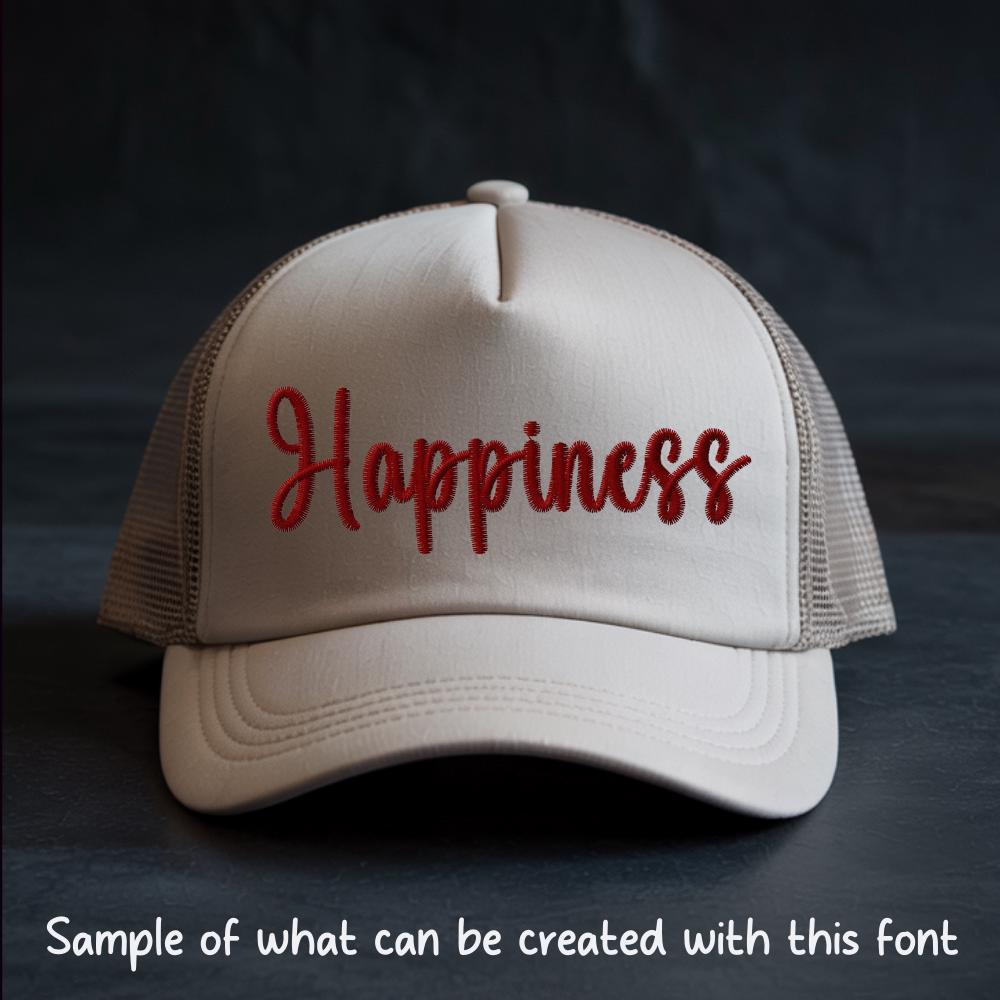 BX Embroidery Font', Thick Script Cursive Edit Alphabet, 13–125mm
