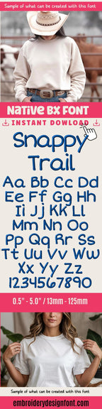BX Embroidery Font, Coastal Hug Native BX, 13–125mm Scalable Edit