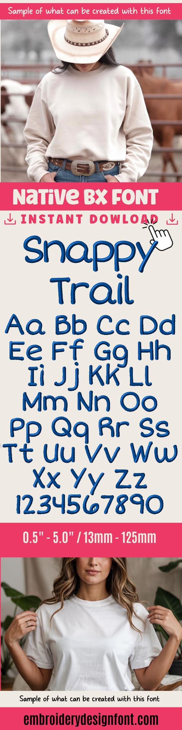 BX Embroidery Font, Coastal Hug Native BX, 13–125mm Scalable Edit