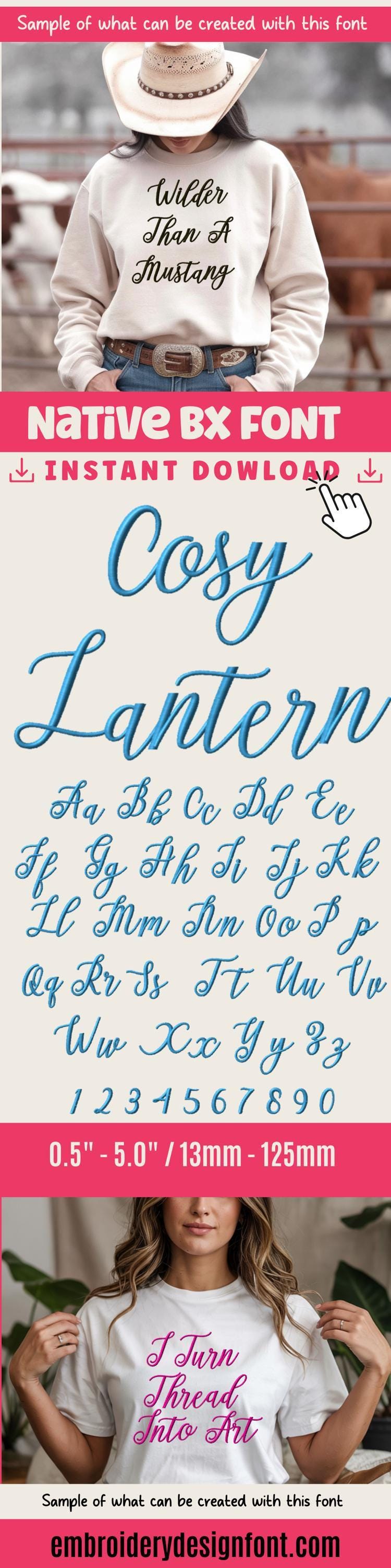 BX Embroidery Font' Coastal Hug Script Alphabet, PES-DST, 13-125mm