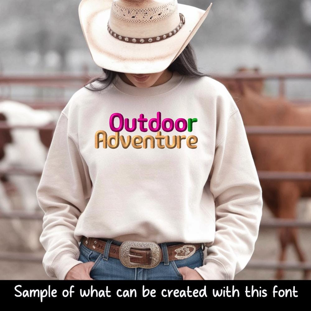 Native Bx Embroidery Font, Coastal Hug, For Embrilliance 13mm-125mm