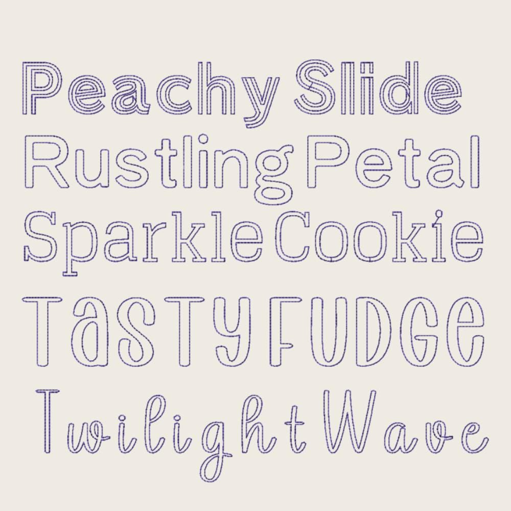 BX Embroidery Font, 10 Font Set Native BX Embrilliance 13mm-125mm