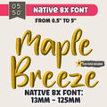 Bx Embroidery Font, Maple Breeze Native Embrilliance 13-125mm Pro