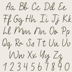 BX Embroidery Font' Skinny Script Lolly Doodles, Alphabet, 125mm.