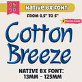 Native BX letters', Coastal Hug Embroidery Fonts, 13mm-125mm Pack