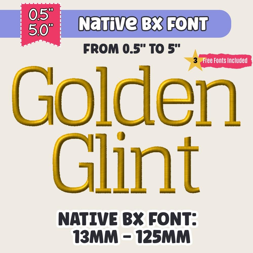 BX Embroidery Font' Coastal Hug Native BX, Scalable 13mm–125mm For