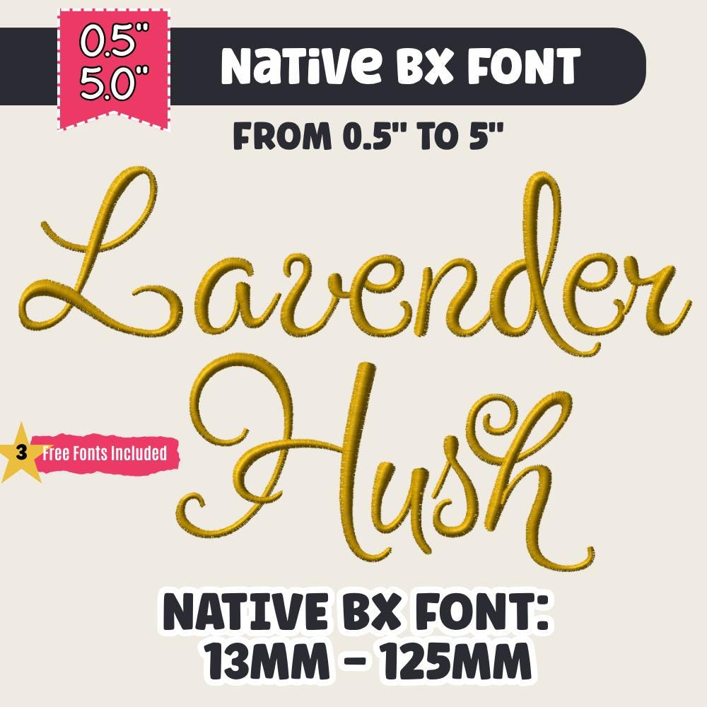 Native Bx Embroidery Font, Coastal Hug BX, 13-125mm Embrilliance v1