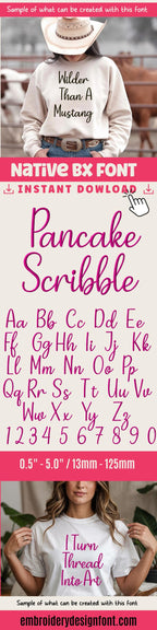 Bx Embroidery Font, Coastal Hug Script, Cursive Monogram, 13-125mm
