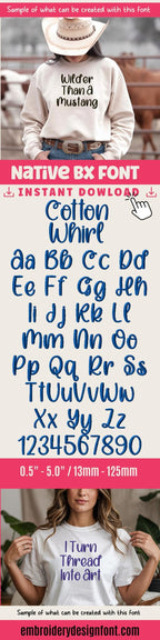 BX embroidery font' Script Monogram, Embrilliance Baby 13-125mm