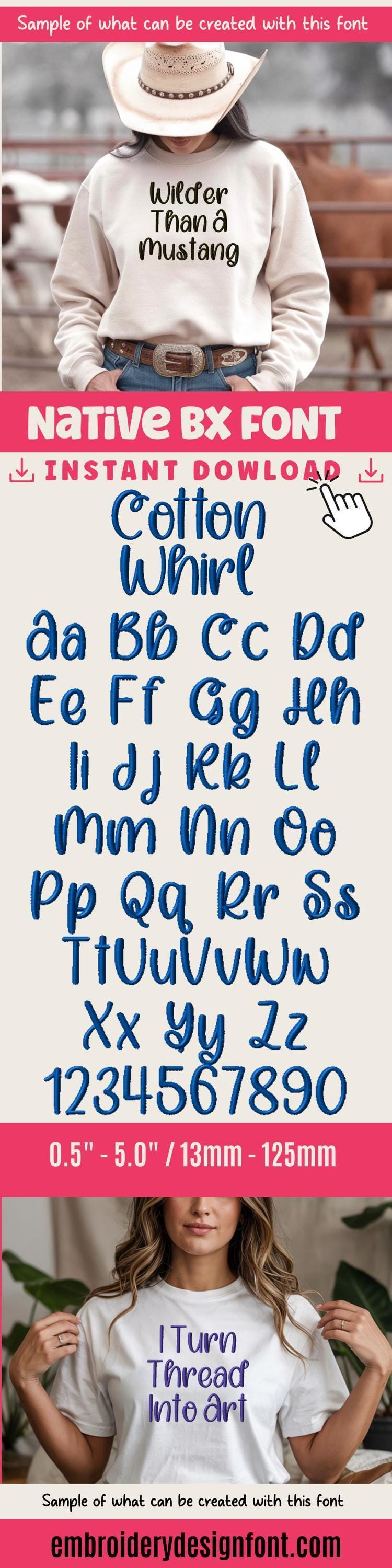 BX embroidery font' Script Monogram, Embrilliance Baby 13-125mm