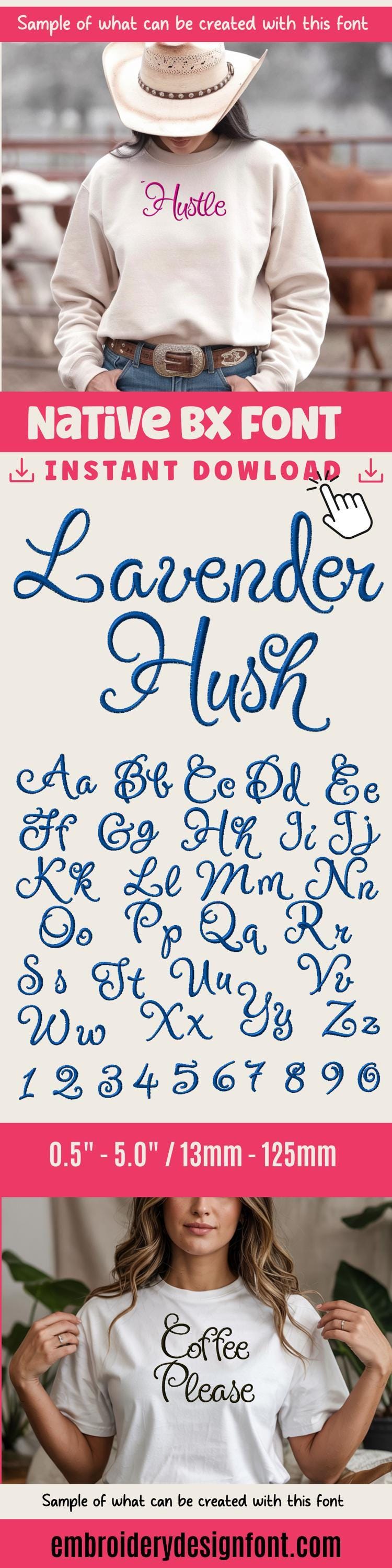 Native Bx Embroidery Font, Coastal Hug BX, 13-125mm Embrilliance v1
