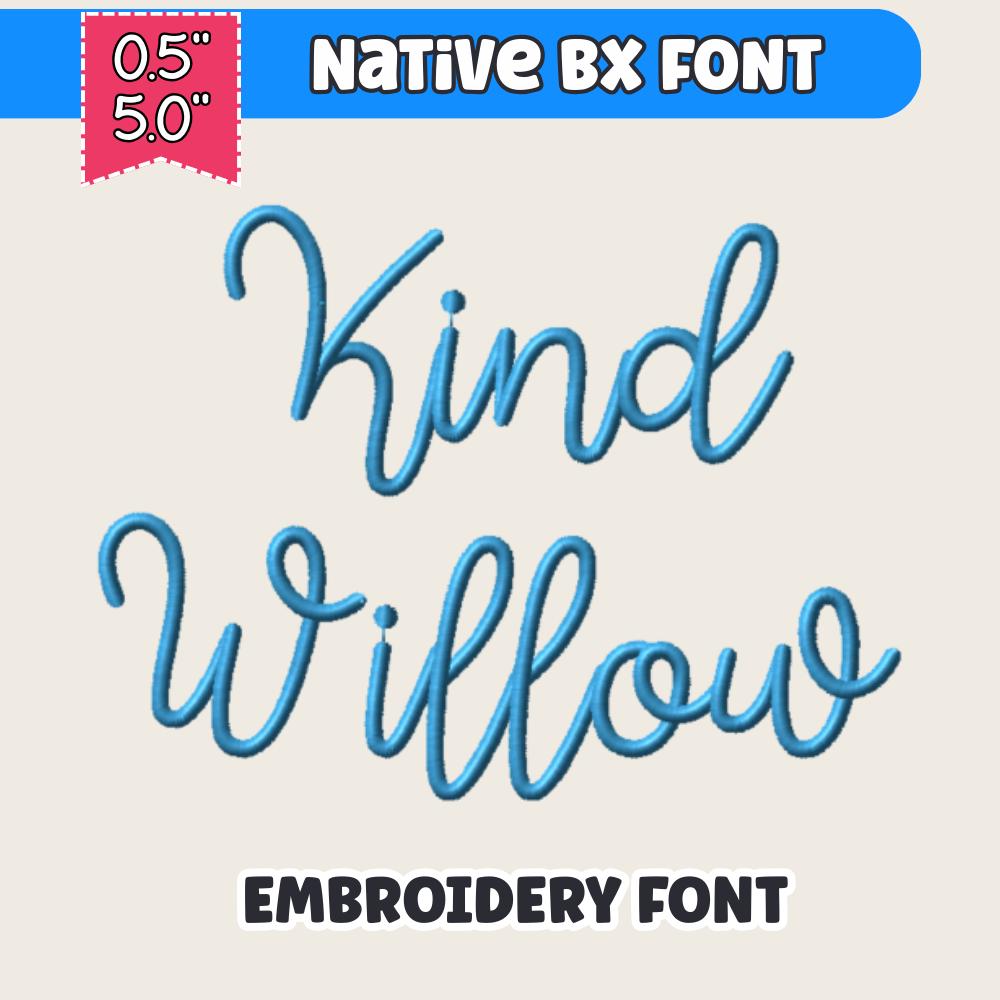 BX Embroidery Font, Coastal Hug Script BX, Native 0.5–5in PES Mon