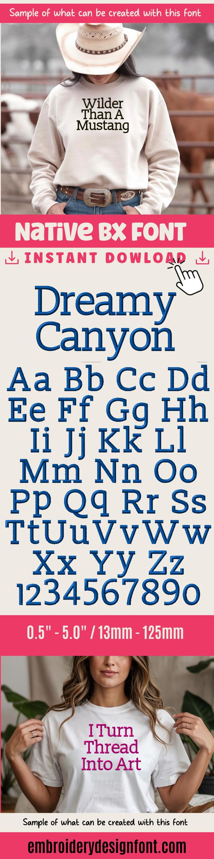 BX Embroidery Font' Coastal Hug Native BX Font, 13mm To 125mm Pro1