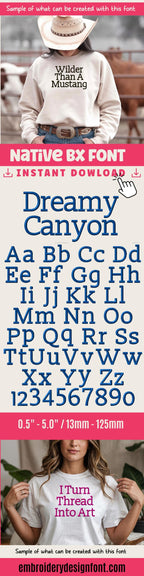 BX Embroidery Font' Coastal Hug Native BX Font, 13mm To 125mm Pro1