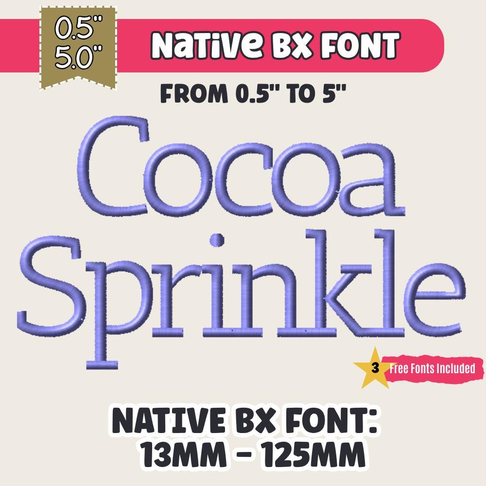 Native BX Embroidery Font, Coastal Hug BX, 13mm–125mm Scalable XL