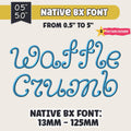 Native BX Embroidery Font, Coastal Hug Scalable 0.5-5.0in Alphabet